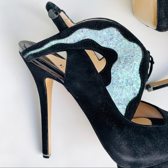 Nicholas Kirkwood Glitter Cutout Heels 37 - Picture 5 of 8
